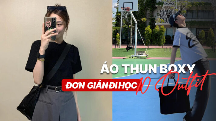 10 outfit áo thun boxy đơn giản đi học
