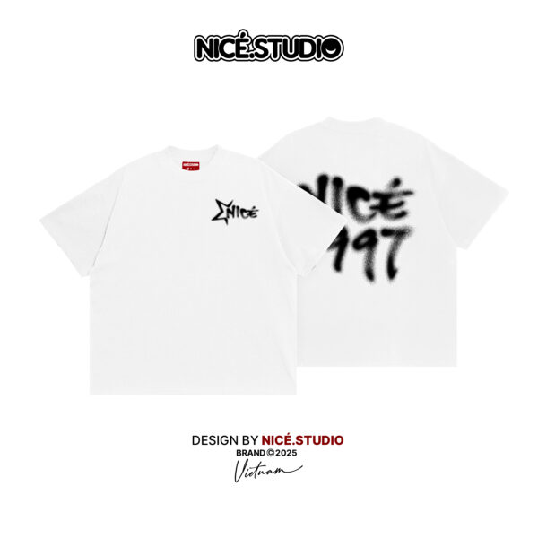 Áo Thun BOXY NICE.STUDIO 1997 - NICE - WHITE - FORM BOXY - 280gsm