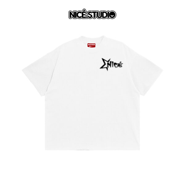 Áo Thun BOXY NICE.STUDIO 1997 - NICE - WHITE - FORM BOXY - 280gsm - Ảnh 5