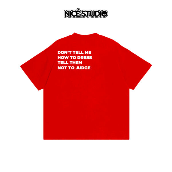 Áo Thun BOXY NICE.STUDIO LOGO N - NICE - RED- FORM BOXY 280gsm - Ảnh 5