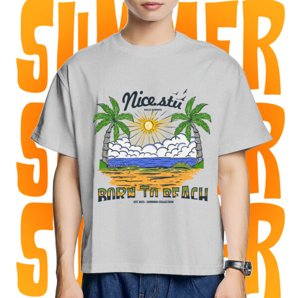 Áo thun boxy đi biển HELLO SUMMER NICE.STUDIO ver2 - FORM BOXY - 280gsm - Ảnh 7