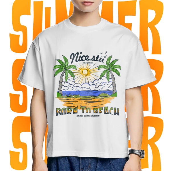 Áo thun boxy đi biển HELLO SUMMER NICE.STUDIO ver2 - FORM BOXY - 280gsm - Ảnh 6